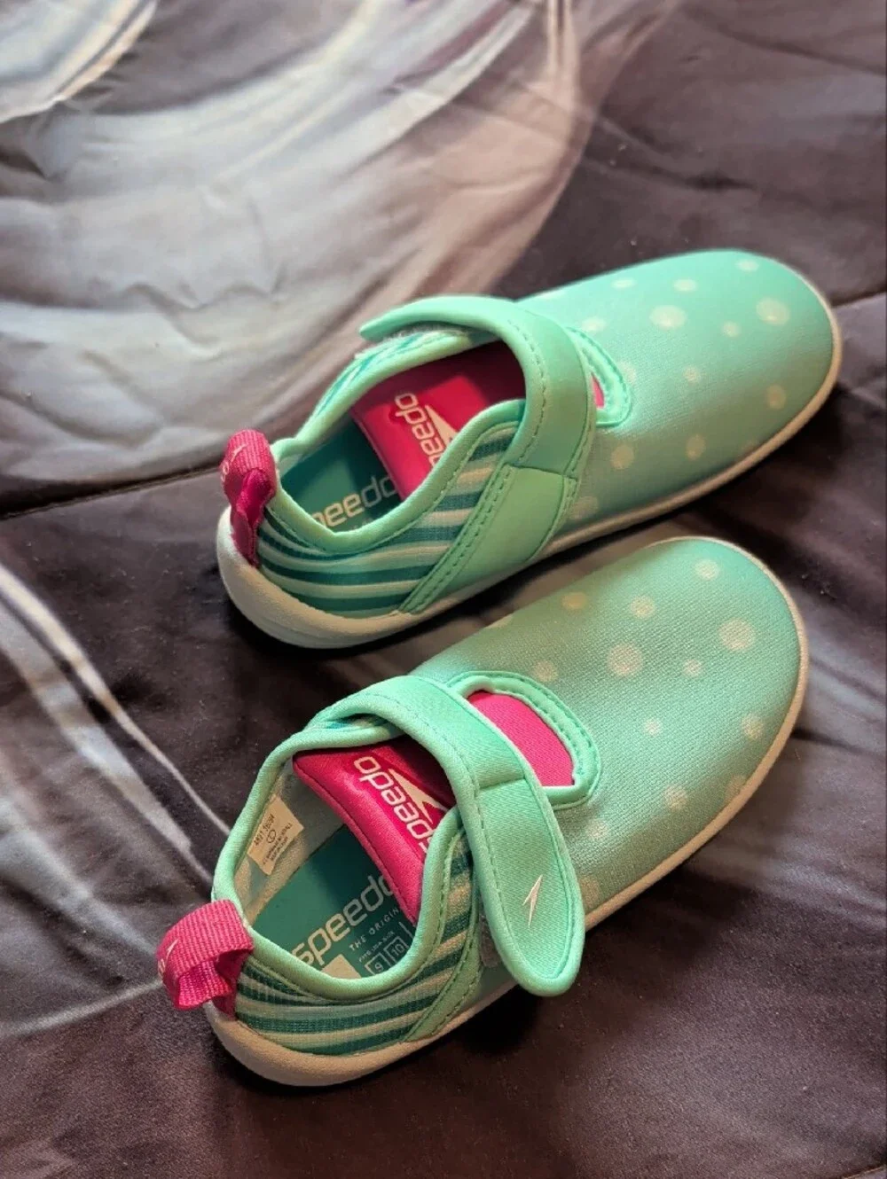 Speedo Kids Water Shoes - Mint Green with Pink Accents